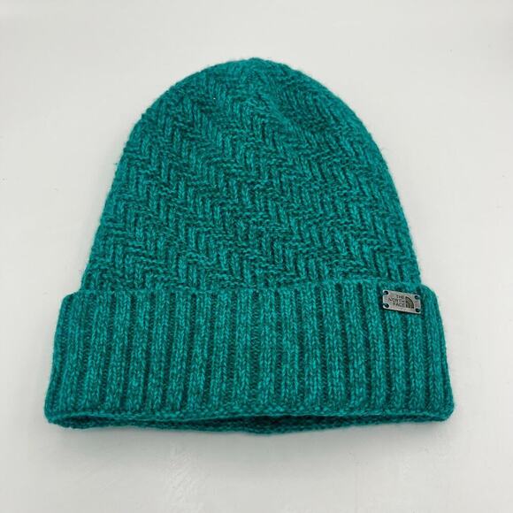 The North Face Women's Knit Beanie Green Knit One Size - Picture 1 of 9